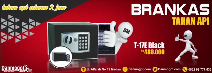 Menyimpan uang atau berkas di safety box T- 17E black